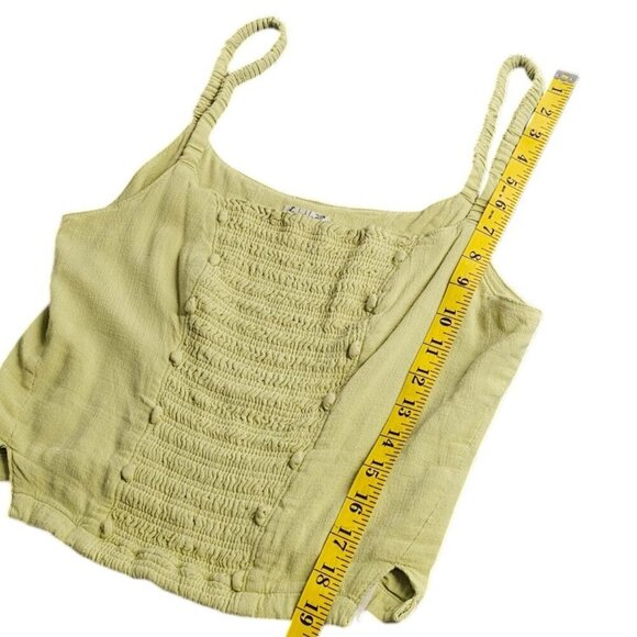 Free People Intimately Womens Smocked Crop Tank, Green, Size Small - Picture 4 of 7